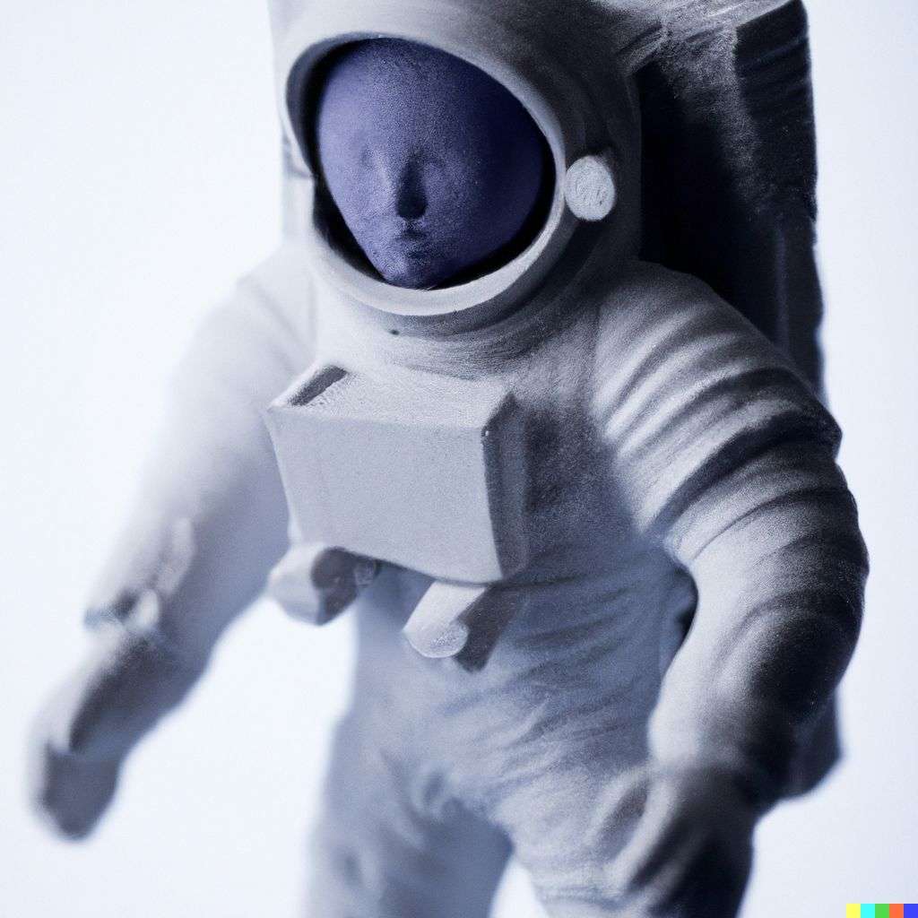 an astronaut, 3D-printed model